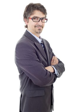 genç iş adamı portre üzerinde beyaz izole