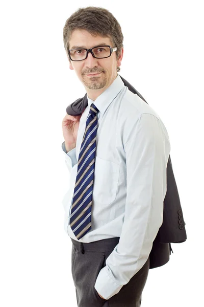 Fiatal üzleti férfi portré elszigetelt fehér — Stock Fotó