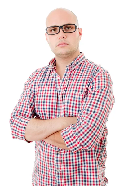 Retrato de hombre casual joven, aislado en blanco — Foto de Stock