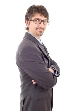 genç iş adamı portre üzerinde beyaz izole