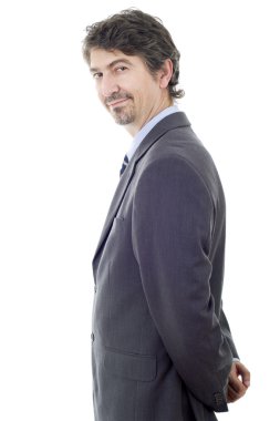 genç iş adamı portre üzerinde beyaz izole