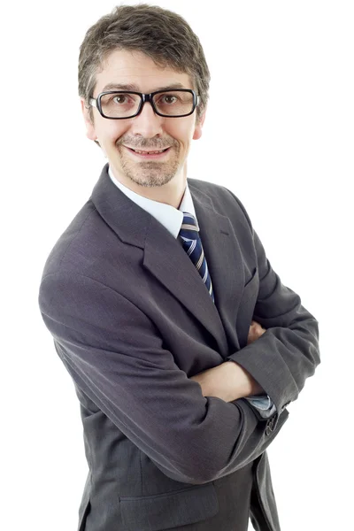 Joven hombre de negocios retrato aislado en blanco —  Fotos de Stock