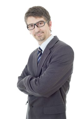 genç iş adamı portre üzerinde beyaz izole