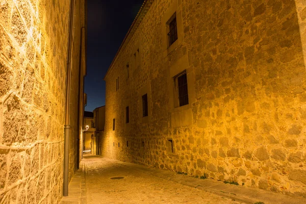 Ruas Avila Noite Castela Leão Espanha — Fotografia de Stock