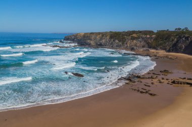 Atlantik sahili manzarası, Aljezur, Algarve West, Costa Vicentina, Portekiz.