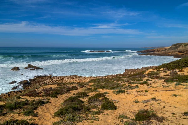 Vista Litoral Atlântica Rochosa Alentejo Portugal — Fotografia de Stock