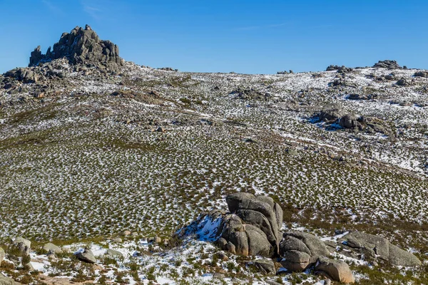 Winterlandschaft Mit Schnee Den Bergen Des Naturparks Serra Xures Galicien — Stockfoto