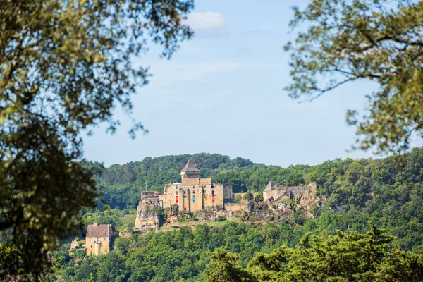 Castelnaud Francia Vista Fortaleza Medieval Castillo Castelnaud Chateau Castelnaud Valle — Foto de Stock