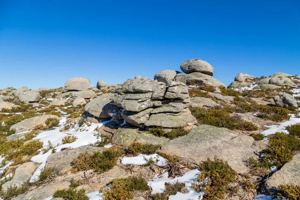 Paisaje Invernal Con Nieve Las Montañas Del Parque Natural Serra —  Fotos de Stock