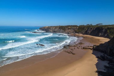 Atlantik sahili manzarası, Aljezur, Algarve West, Costa Vicentina, Portekiz.