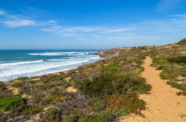 Atlantik sahili manzarası, Aljezur, Algarve West, Costa Vicentina, Portekiz.