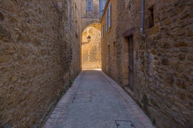Sarlat la Caneda 'daki tarihi evler Dordogne Departmanı, Aquitaine, Fransa