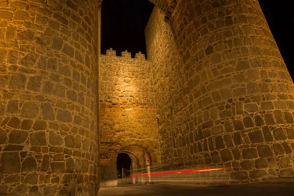 Avila walls at night, Castile and Leon, Spain