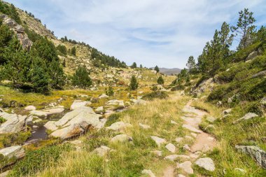 Estany Primer Gölü yakınlarındaki Andorra Pirenes Dağları