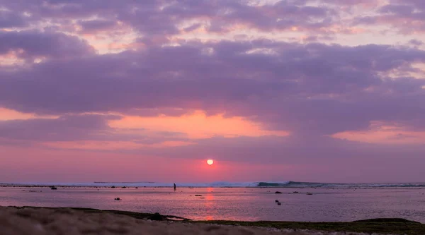 Tropický Západ Slunce Pláž Bali Indonésie — Stock fotografie