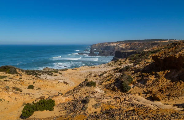 Vista Costa Rocciosa Atlantica Alentejo Portogallo — Foto Stock