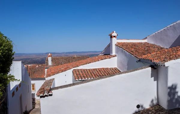 Portekiz Marvao Kentindeki Ortaçağ Köyünde Beyazlatılmış Evler — Stok fotoğraf