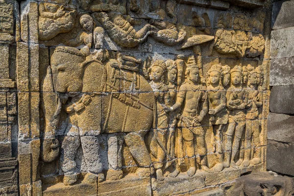 Detalles Del Antiguo Templo Budista Borobudur Magelang Java Central Indonesia — Foto de Stock