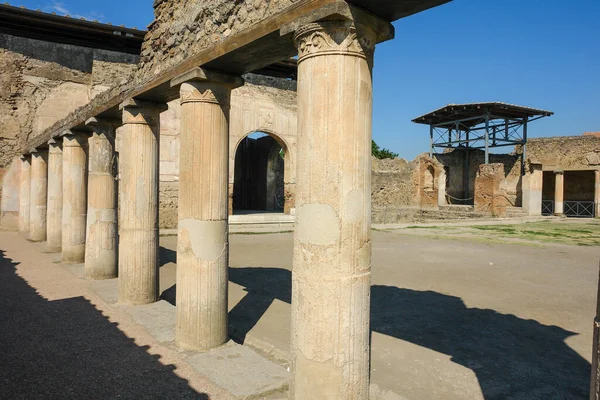 Zříceniny Starověkého Římského Města Pompeje Které Bylo Zničeno Sopkou Mount — Stock fotografie
