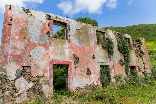Dům Troskách Ostrově Graciosa Azorách Portugalsko — Stock fotografie