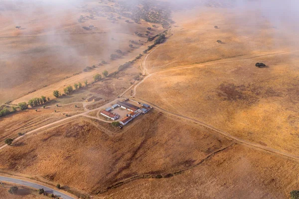 Heißluftballon Blick Auf Die Region Alentejo Über Den Feldern Portugal — Stockfoto