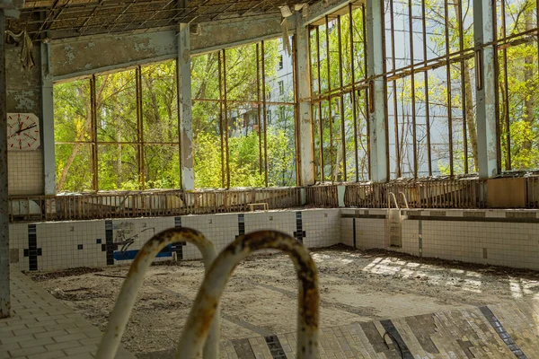 Tjernobylområdet Pool Staden Pripyat Ukraina Exklusionszon — Stockfoto