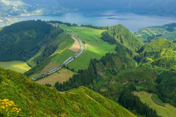 Lago Das Sete Cidades Lago Cratera Vulcânica Ilha São Miguel — Fotografia de Stock