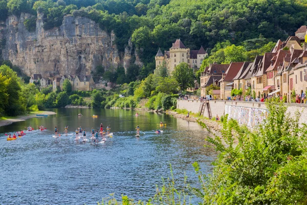 Roque Gageac Dordogne France Canoeing Dordogne Roque Gageac 프랑스 — 스톡 사진