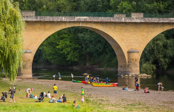 Limeuil Frankreich Menschen Parc Panoramique Dordogne Flusstreffen Vezere Fluss Bei — Stockfoto