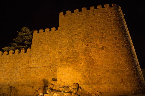 Murallas Ávila Por Noche Castilla León España —  Fotos de Stock