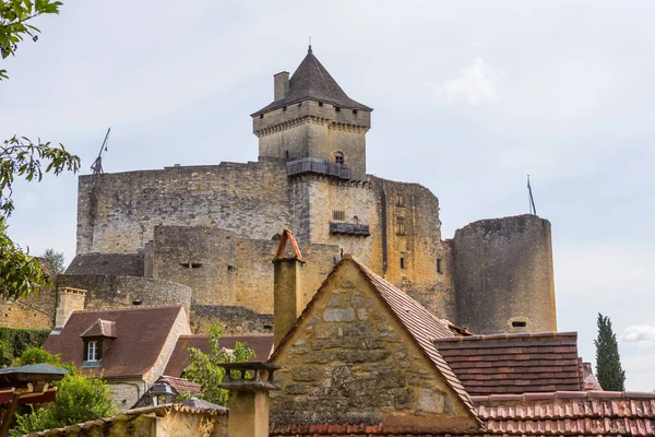 Vue Sur Forteresse Médiévale Château Castelnaud Dans Vallée Dordogne Périgord — Photo