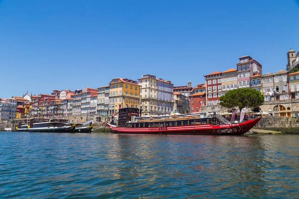 Oporto Portogallo Famose Case Della Ribeira Sulla Riva Del Fiume — Foto Stock