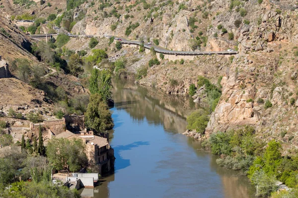 Tagus Nehri Rotasının Tortul Oluşumu Toledo Spanya — Stok fotoğraf