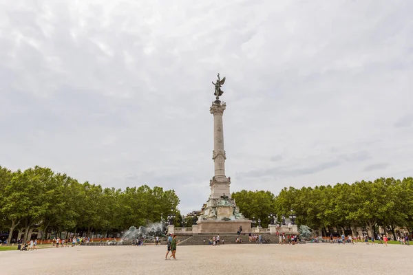 Bordeaux Frankrike Esplanade Des Quinconces Fontän Monument Aux Girondins Bordeaux — Stockfoto