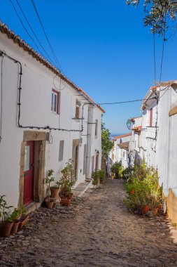 Castelo de Vide tipik bir sokak. Castelo de Vide, Alentejo, Portekiz