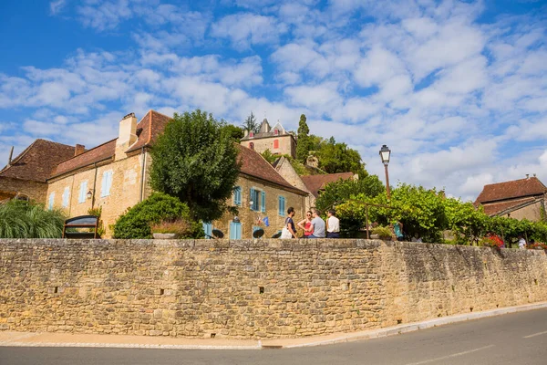 Limeuil France Medieval Village Typical Houses Perhed Hill Overlooking Confluence — стоковое фото