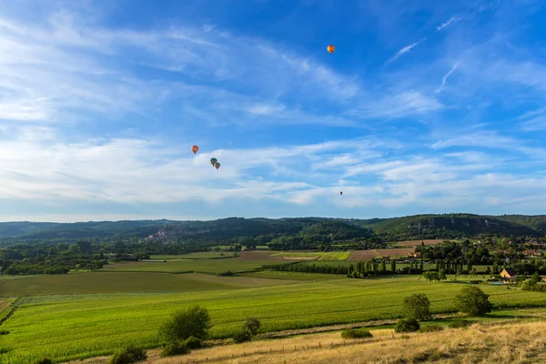 Beynac Cazenac Dordogne Fransa Güneybatı Fransa Dordogne Üzerinde Uçan Sıcak — Stok fotoğraf