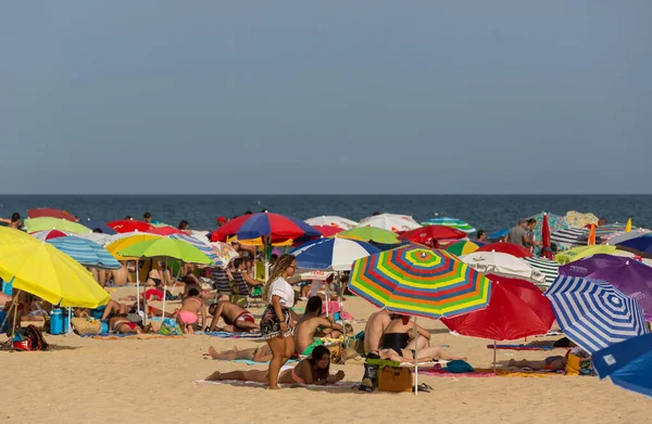 Manta Rota Portugal Menschen Berühmten Strand Von Manta Rota Der — Stockfoto