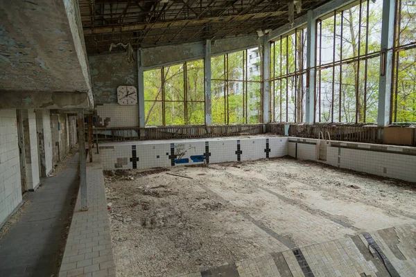 Tjernobylområdet Pool Staden Pripyat Ukraina Exklusionszon — Stockfoto