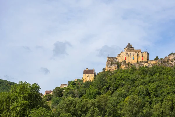 View Medieval Fortress Castelnaud Castle Chateau Castelnaud Dordogne Valley Perigord — Stock Photo, Image