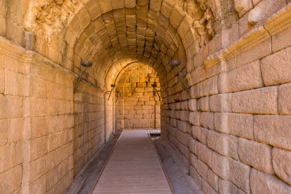 Roman Amphitheater Huge Archaeological Site Merida Founded Ancient Rome Western — Stock Photo, Image