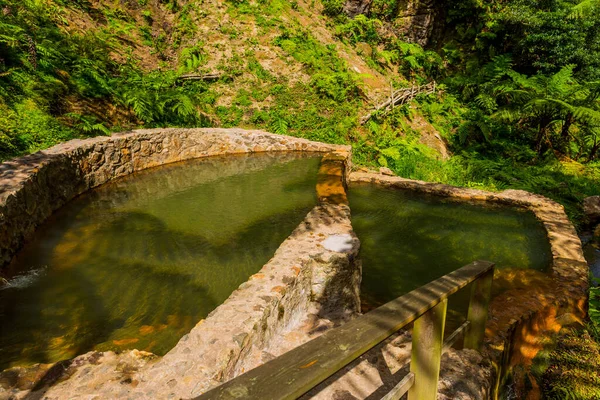 Caldeira Velha Ribeira Grande Natural Spa Sao Miguel Azores Portugal —  Fotos de Stock