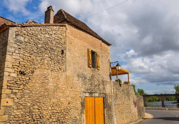 Limeuil Dordoña Región Prigord Aquitania Francia Pueblo Medieval Con Casas — Foto de Stock