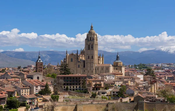 Gamla Stan Segovia Och Katedralen Segovia Spanien — Stockfoto