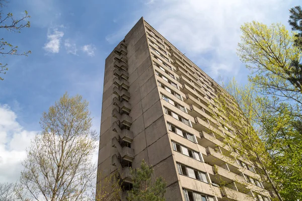 Bostadsområde Övergiven Pripyat Stad Tjernobyl Exclusion Zone Ukraina — Stockfoto