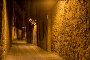 Geceleri Avila sokakları, Kastilya ve Leon, İspanya