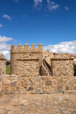 Avila 'nın antik tahkimatı, duvarların tepesinden, Kastilya ve Leon, İspanya