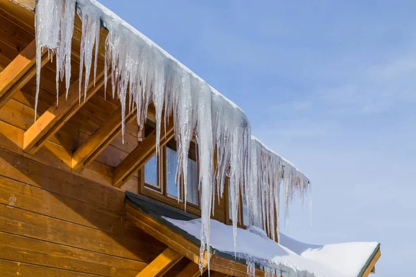 Winter ice in the houses of the mountains at Ak Bulak, Almaty, Kazakhstan, Asia