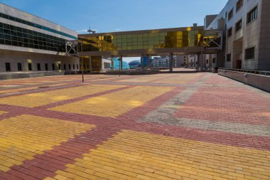 Nur-Sultan, Kazakistan - Nurzhol bulvarındaki modern ofis binaları, Nur-Sultan, Astana; Kazakistan