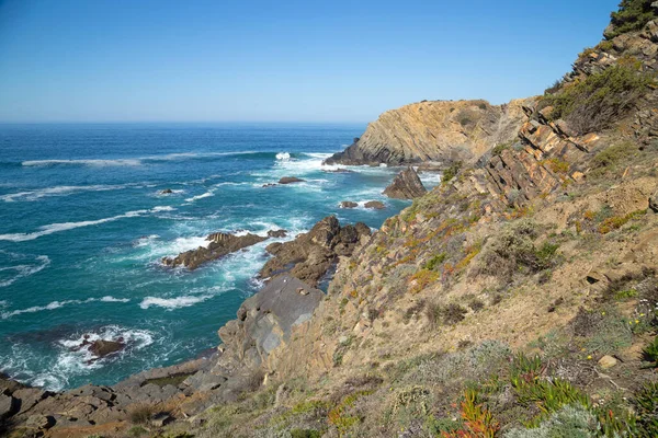 Uitzicht Atlantische Rotskust Alentejo Portugal — Stockfoto